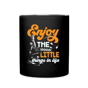 Enjoy the little things in life Microscope - Full Colour Mug - black - Front