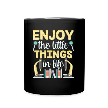 Profitez des petites choses de la vie Microscope - Mug uni - noir - Devant