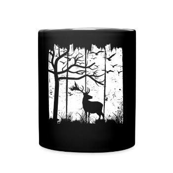 Leben im Wald - Tasse einfarbig - Schwarz - Vorne