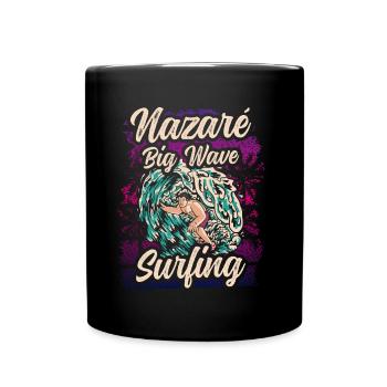 Nazaré Big Wave Surfing Waves Surfer Surfing - Full Colour Mug - black - Front