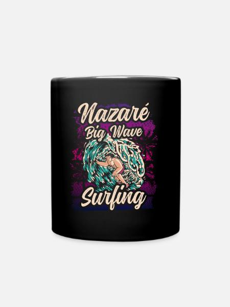 Nazaré Big Wave Surfing Vagues Surfer Surfing - Mug uni - noir