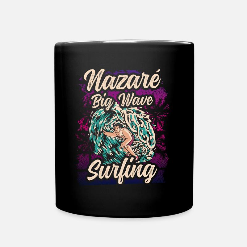 Nazaré Big Wave Surfing Vagues Surfer Surfing - Mug uni - noir