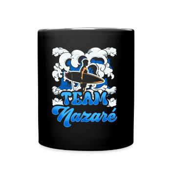 Team Nazaré Surfing Surfer Surfing Waves - Full Colour Mug - black - Front