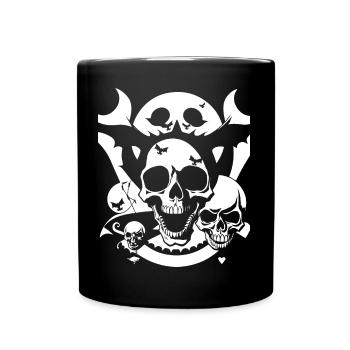 Horror Skull Skull Art Skull Gothic Heavy Metal - Full Colour Mug - black - Front