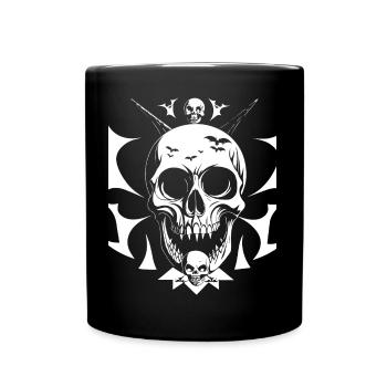 Horreur Crâne Crâne Art Crâne Gothique Heavy Metal - Mug uni - noir - Devant
