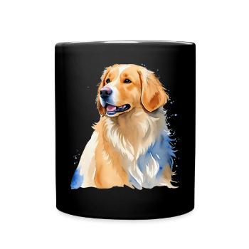 Golden Retriever - Tasse einfarbig - Schwarz - Vorne