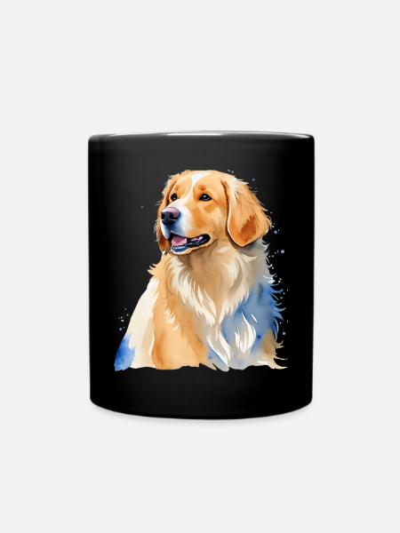 Golden Retriever - Full Colour Mug - black