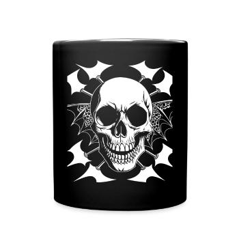 Horror Skull Skull Art Skull Gothic Heavy Metal - Full Colour Mug - black - Front