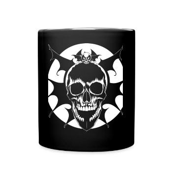 Horror Skull Skull Art Skull Gothic Heavy Metal - Full Colour Mug - black - Front
