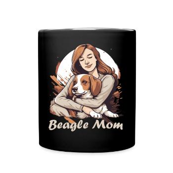 Beagle Mama - Hunde Liebhaberinnen Geschenkidee - Tasse einfarbig - Schwarz - Vorne