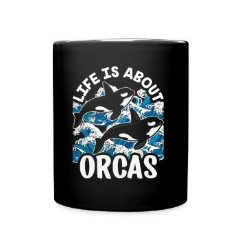 La vie est une question d’orques orques de mer protéger les baleines - Mug uni - noir - Devant