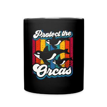 Protège les orques Orques Protéger la mer des baleines - Mug uni - noir - Devant