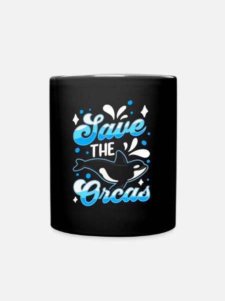 Sauvez les orques de mer Orques Protégez la baleine - Mug uni - noir