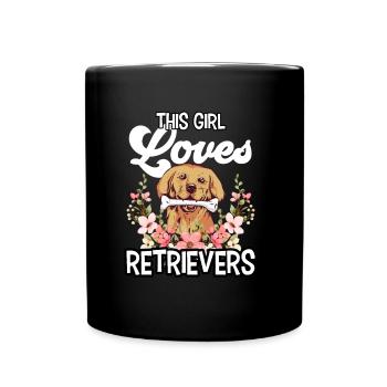 Cette fille aime Retriever Retrievers Dog - Mug uni - noir - Devant