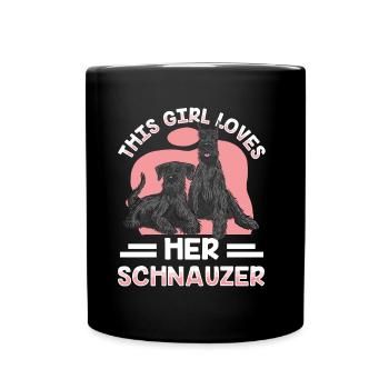 Dieses Mädchen Liebt Ihren Schnauzer Schnauzers - Tasse einfarbig - Schwarz - Vorne