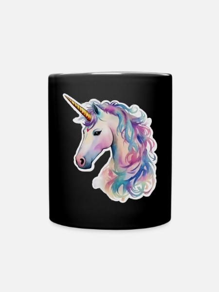 Einhorn - Tasse einfarbig - Schwarz