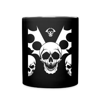 Horror Schädel Schädel Kunst Totenkopf Gothic Heavy Metal - Tasse einfarbig - Schwarz - Vorne