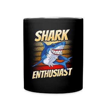Shark Enthusiast Shark Tooth Shark Shark Diving Sharks - Full Colour Mug - black - Front