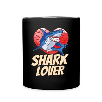 Amateur de requin Dent de requin Requin Plongée avec requin - Mug uni - noir - Devant