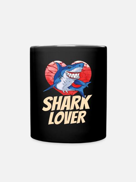 Amateur de requin Dent de requin Requin Plongée avec requin - Mug uni - noir