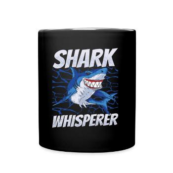Shark Whisperer Shark Whisperer Shark Tooth Shark Sharks - Full Colour Mug - black - Front