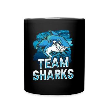 Team Sharks Shark Tooth Shark Shark Shark Diving - Full Colour Mug - black - Front