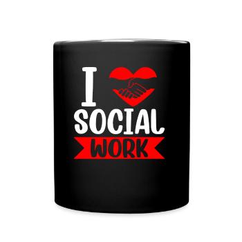 Ich Liebe Sozialarbeit Ausbildung Sozialarbeiter - Tasse einfarbig - Schwarz - Vorne