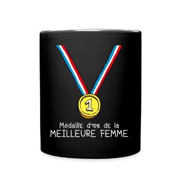 T-shirt Médaille d'or de la meilleure femme - Mug uni - noir - Devant