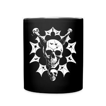Horror Skull Skull Art Skull Gothic Heavy Metal - Full Colour Mug - black - Front