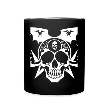 Horror Skull Skull Art Skull Gothic Heavy Metal - Full Colour Mug - black - Front