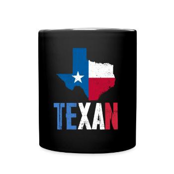 Texaner Texanisch Texas Stolz Sprüche - Tasse einfarbig - Schwarz - Vorne