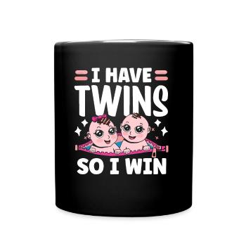 Ich Habe Zwillinge Also Gewinne Ich Zwilling - Tasse einfarbig - Schwarz - Vorne