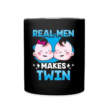 De vrais hommes font de l’humour aux jumeaux Gémeaux - Mug uni - noir - Devant