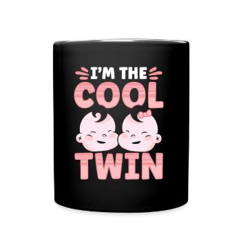 I'm the cool twin humor funny twins - Full Colour Mug - black - Front