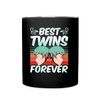 Best Twins Forever Humor Twin Funny - Full Colour Mug - black - Front
