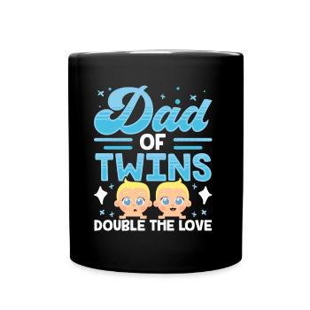 Vater Von Zwillingen Doppelte Liebe Lustig - Tasse einfarbig - Schwarz - Vorne