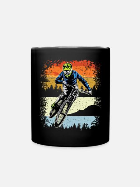 Sunset Trail MTB Fahrer - Tasse einfarbig - Schwarz