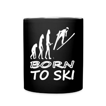 Skiing Homo Sapien Ski Resort Ski Instructor Gift - Full Colour Mug - black - Front
