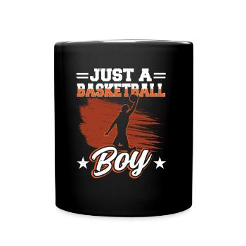 Nur Ein Basketball Junge Basketballspieler Team - Tasse einfarbig - Schwarz - Vorne