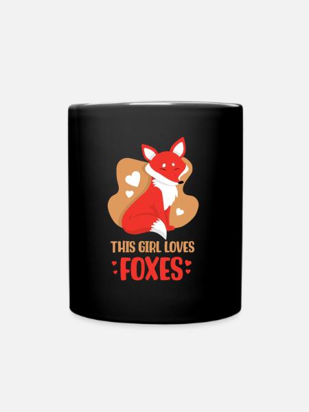 Dieses Mädchen Liebt Füchse Liebhaber Fuchs Tier - Tasse einfarbig - Schwarz
