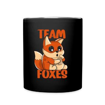 Team Foxes Sayings Fox Lover Animal - Full Colour Mug - black - Front