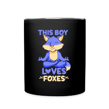 This boy loves foxes fox lover animal - Full Colour Mug - black - Front