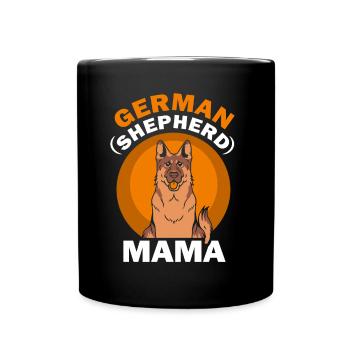 Berger Allemand Maman Amant Animal de compagnie Mignon - Mug uni - noir - Devant