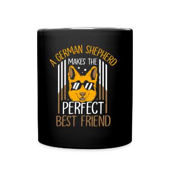 German Shepherd is perfect best friend - Full Colour Mug - black - Front
