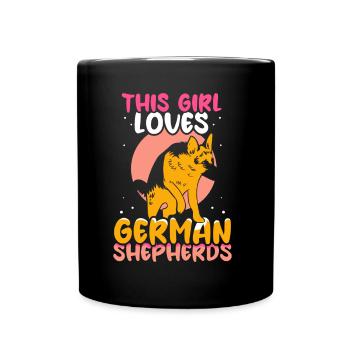This girl loves German Shepherd dog - Full Colour Mug - black - Front