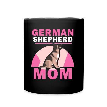 Deutscher Schäferhund Mama Liebhaber Haustier Süß - Tasse einfarbig - Schwarz - Vorne