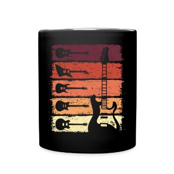 Guitar Retro Electric Guitar Guitarist - Full Colour Mug - black - Front
