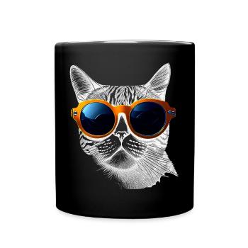 Coole Katzen-Vibes - Tasse einfarbig - Schwarz - Vorne