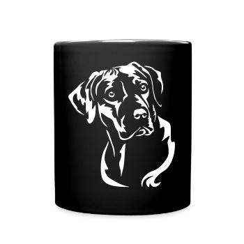 Rhodesian Ridgeback Kopf "Black Edition" - Tasse einfarbig - Schwarz - Vorne