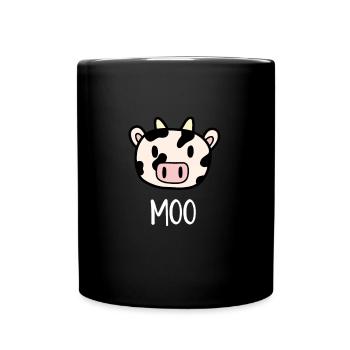 Cute Cow Kawaii Farm Funny Animals - Full Colour Mug - black - Front